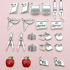 20pcs Antique Silver Key Shape Charms Pendants for DIY Necklace Bracelets