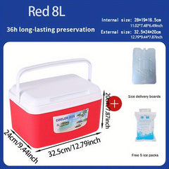 26L Plastic Insulated Cooler Box with Lid and Handle