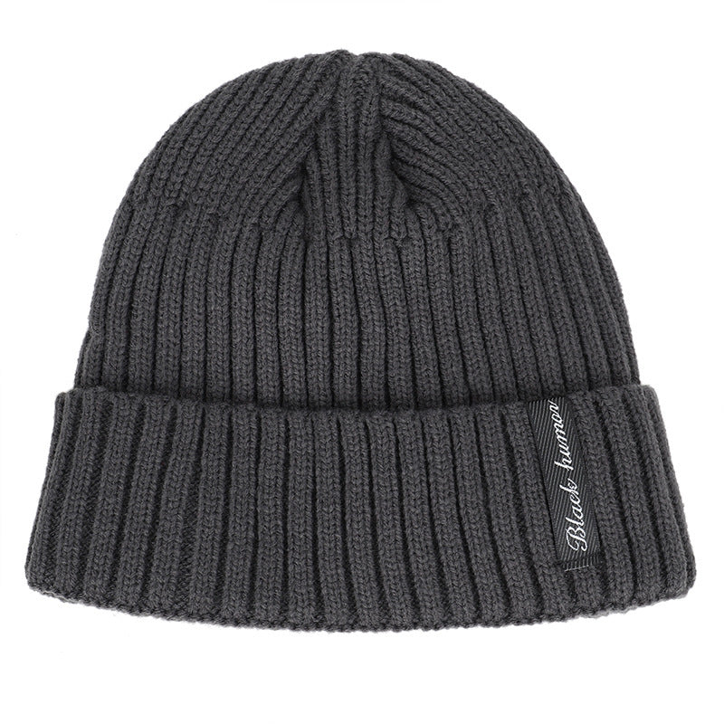 Men's Hat and Scarf Set, Thickened Knitted Woolen Hat for Autumn Winter