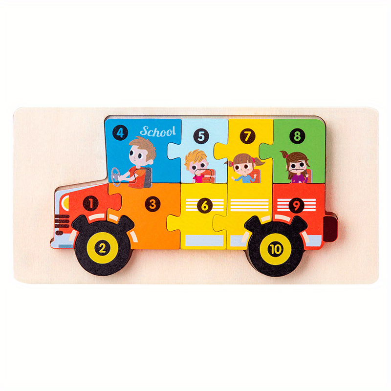Montessori Wooden Toddler Puzzles Dinosaur Toy 3D Puzzle Educational