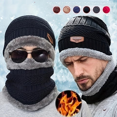 Winter Beanie Hat & Scarf Set Velvet Beanie Cap Warm Thickened Knitted Hat
