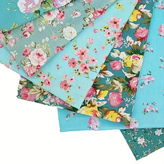 Floral Fabric Bundle Pre cut Patchwork Squares Quilting DIY Crafts 8pcs