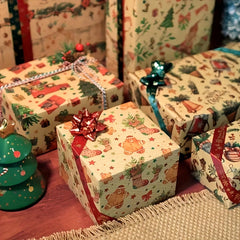 6pcs Christmas Gift Wrapping Paper Gift Boxes Holiday Crafts Decorations