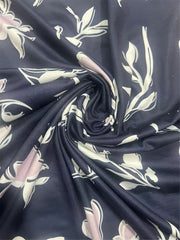  Floral Print Short Sleeve Round Neck Dress