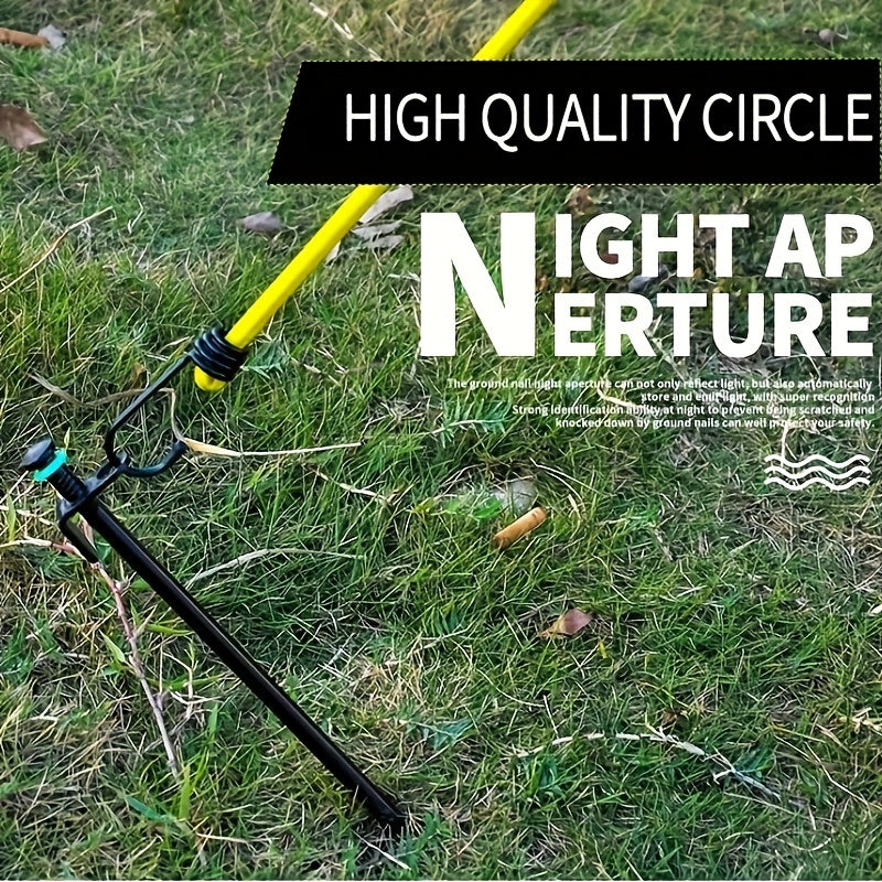6pcs Windproof Ground Nails with Luminous Ring & Storage Bag