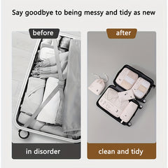6pc Zipper Travel Storage Bag Mesh Clothing Sort