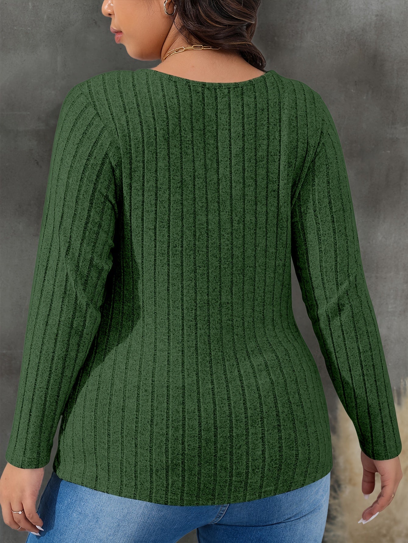  Colorblock Cross V Neck Knit Top Long Sleeve