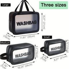 3Pcs Clear Travel Cosmetic Bag Set Waterproof Makeup Bag Portable Toiletry Bag