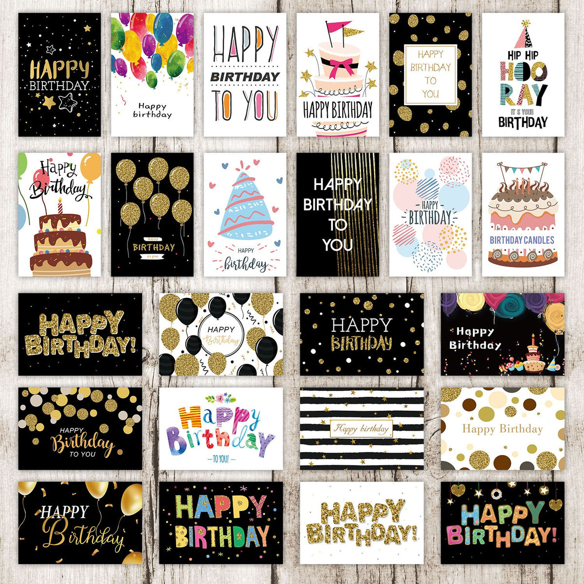 24PCS Birthday Card With 24 Envelopes
