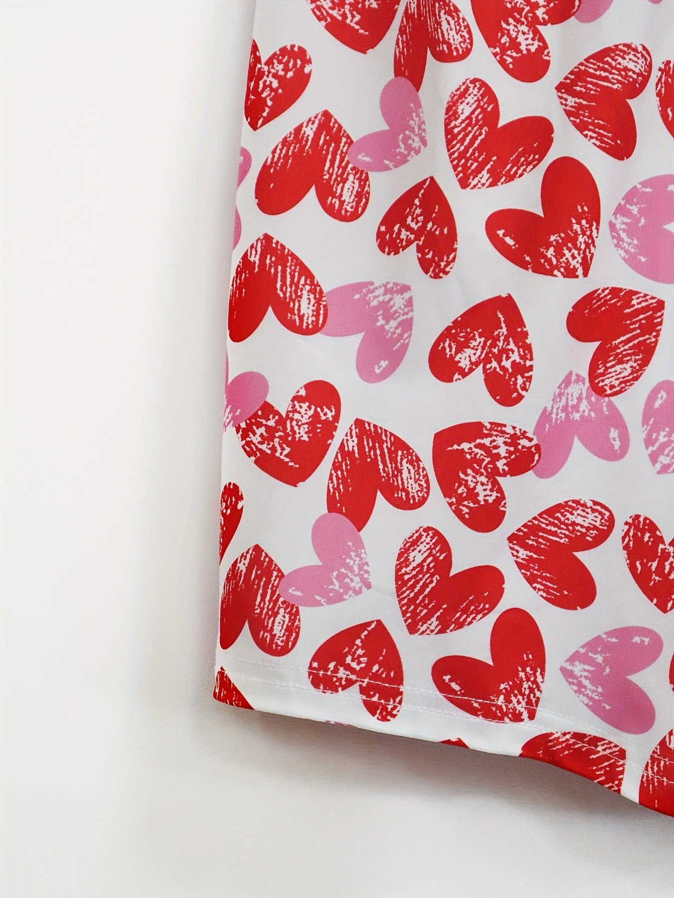 Heart Print Cami Romper Jumpsuit V Neck Sleeveless Women's Clothing