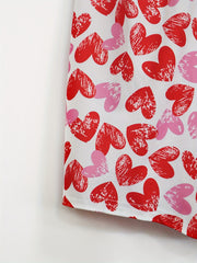 Heart Print Cami Romper Jumpsuit V Neck Sleeveless Women's Clothing