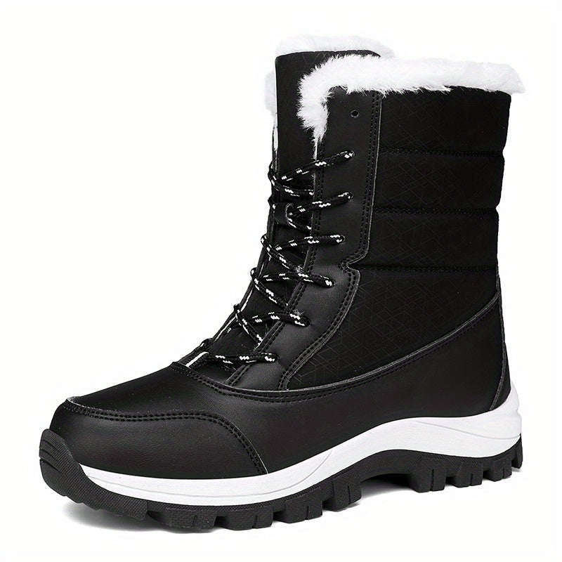 Women's Faux Fur Lined Snow Boots Warm Winter Outdoor Hiking Boots