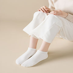 10 Pairs Women's Low Cut Ankle Socks Solid Soft & Comfy Stockings