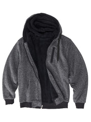 Men's Winter Zip Up Hoodie Fleece Sweatshirt Warm Coats