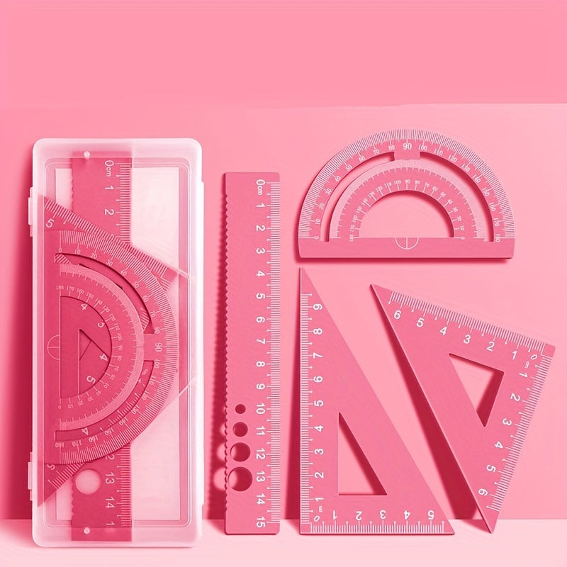 4pcs Laser Engraved Aluminum Special Ruler for Students