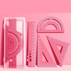 4pcs Laser Engraved Aluminum Special Ruler for Students