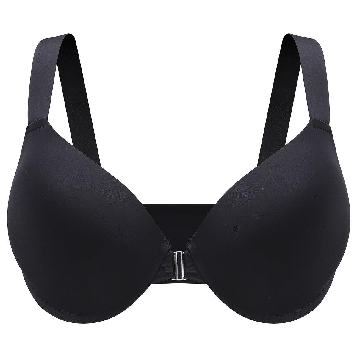 Solid Comfort Bra Plus Size Front Closure Wide Strap Bralette