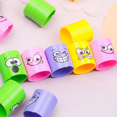 24pcs Rainbow Ring Finger Pull Toys Birthday Party Gift Set