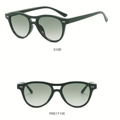 Aviator Sunglasses Gradient Lens Rivet Decor UV400