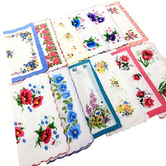 12 Pcs 11" Classic Flower Handkerchief Set for Men
