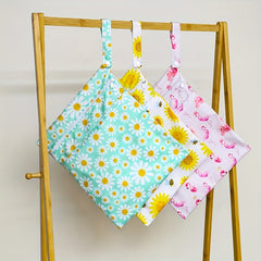 Kids Print Diaper Bag Double Pocket Diaper Storage Bag Wet Bag