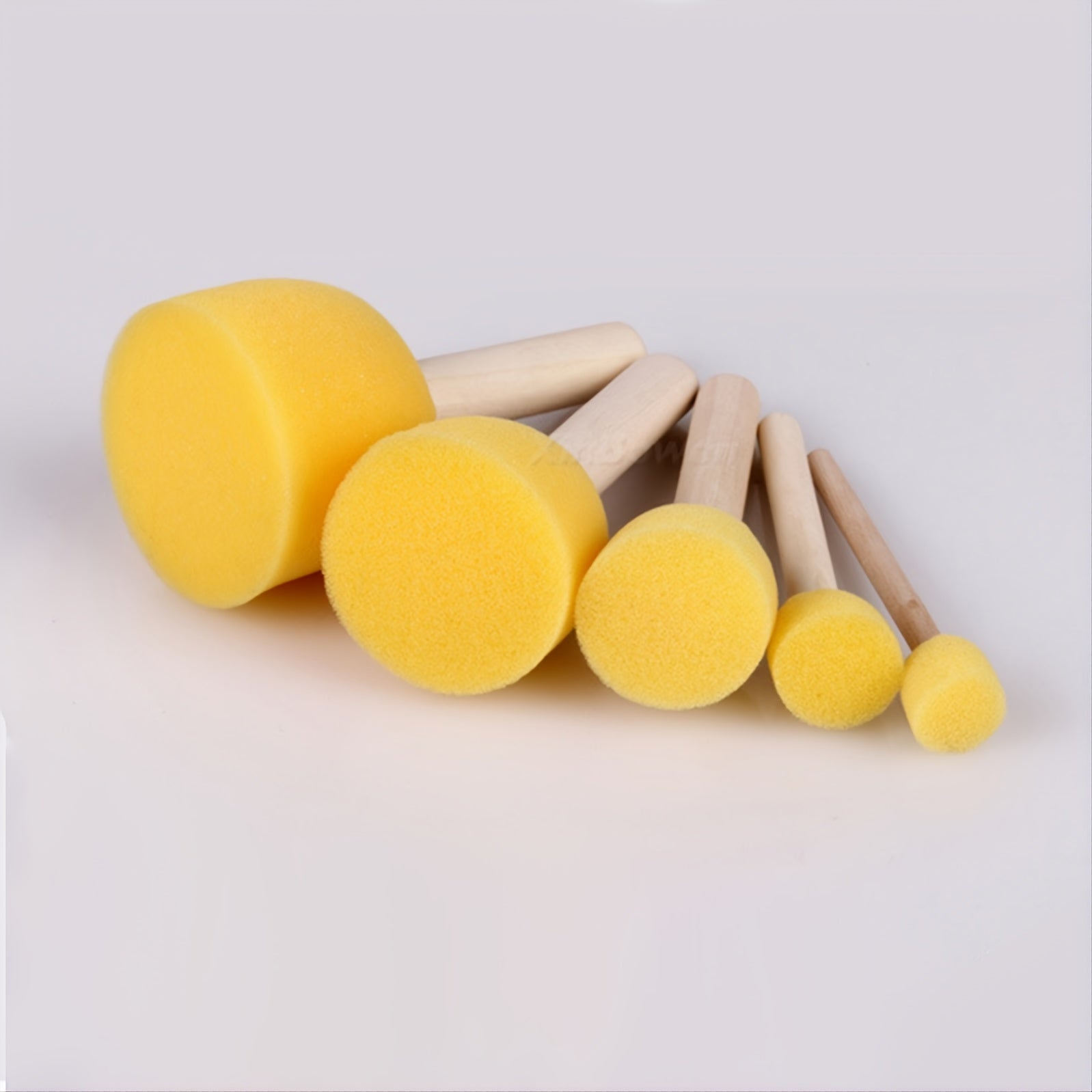 5 Wood Handle Mushroom Sponge Brushes for Halloween Christmas