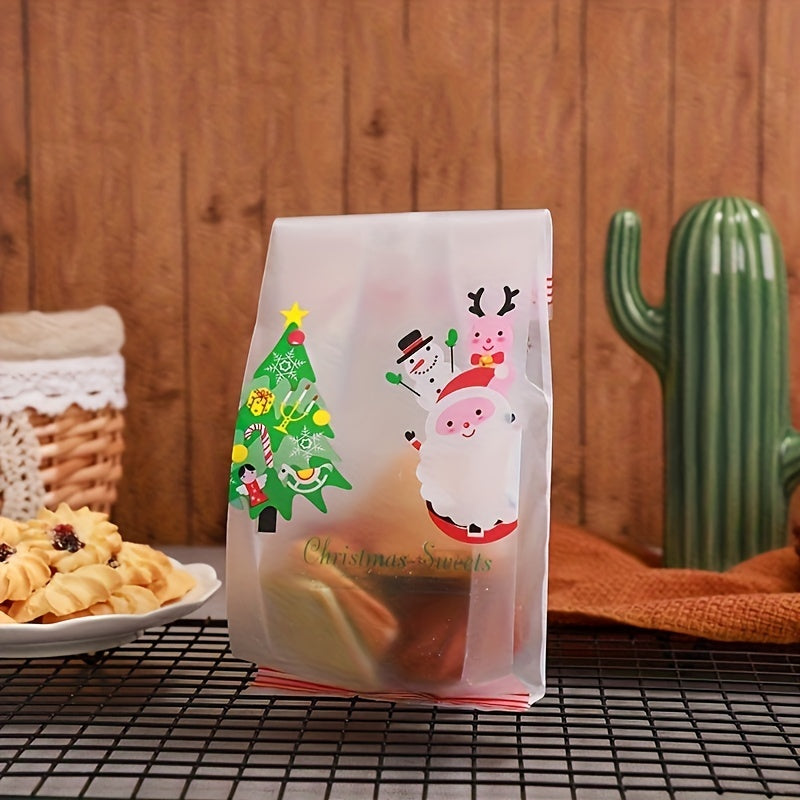 10pcs Christmas Gift Bags Santa Claus Goodie Bags