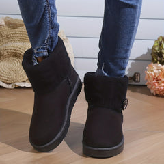 Women's Winter Snow Boots Button Knitting Band Ankle Boots