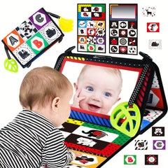 Interactive Double Sided Mirror Cloth Book for Babies