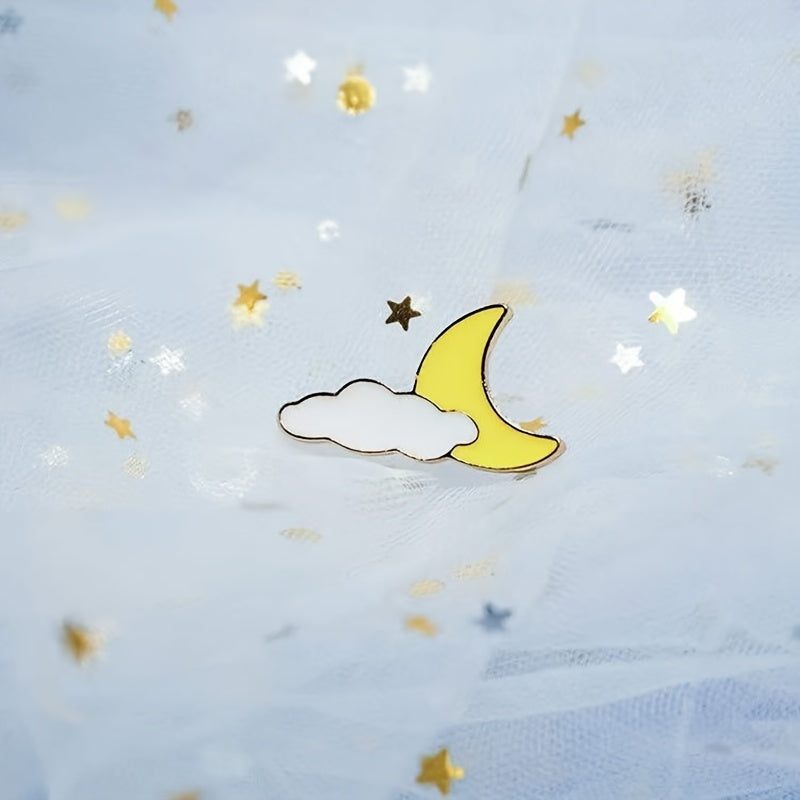 Girls Sun Moon Cloud Pattern Brooch