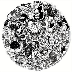 50pcs Gothic Stickers Pack Goth Waterproof Decals for Water Bottle Laptop