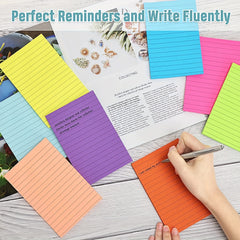 Bright Ruled Sticky Notes 8 Pads Pack 45 Sheets/pad