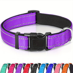 JOYTALE Reflective Dog Collar Neoprene Padded Nylon Pet Collar for Safety