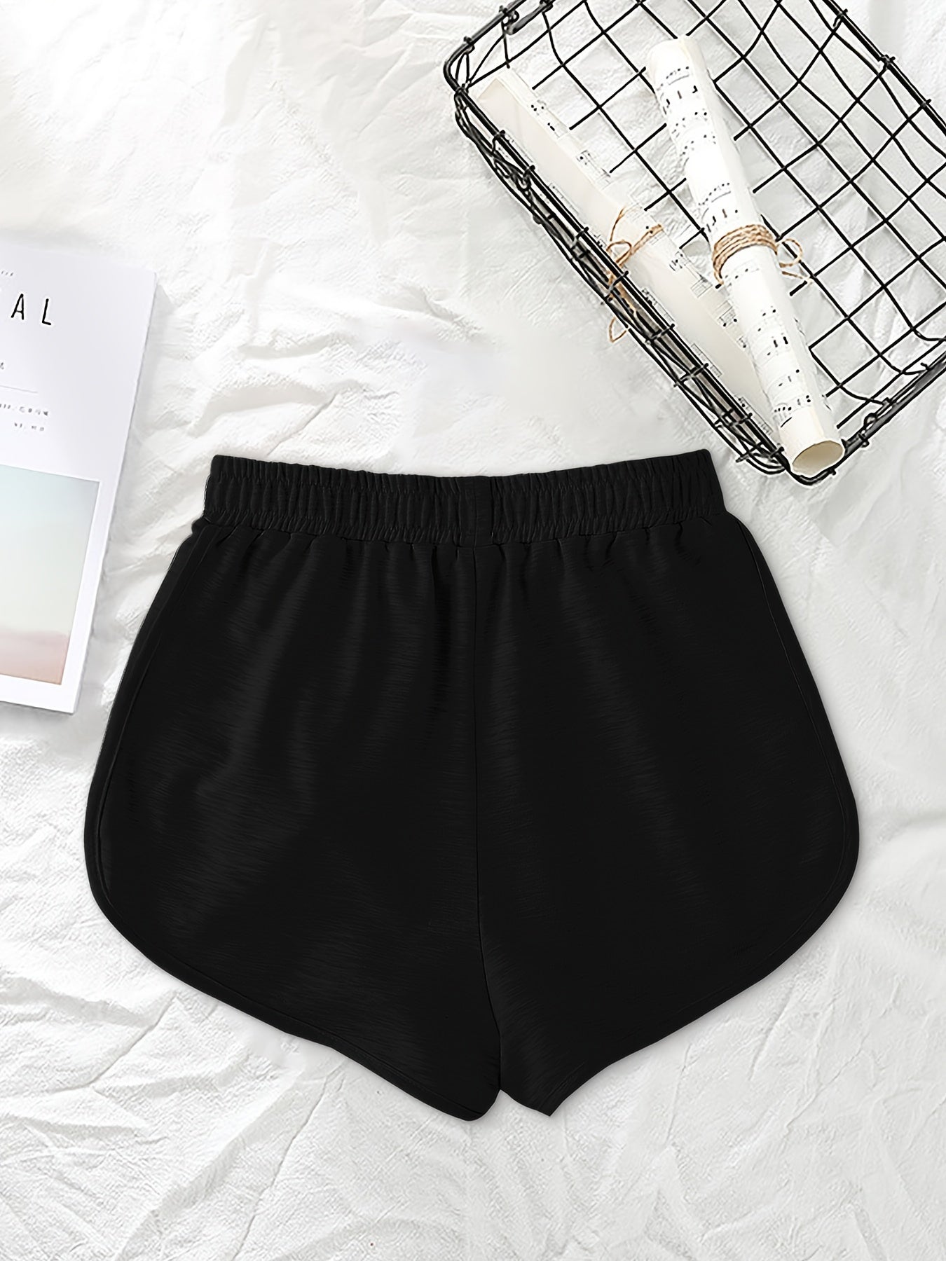 Lace Up Lounge Bottoms Soft Elastic Waistband Shorts Womens Loungewear