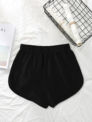 Lace Up Lounge Bottoms Soft Elastic Waistband Shorts Womens Loungewear