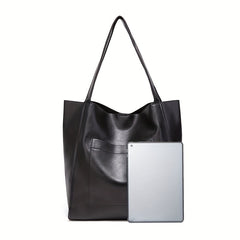 Vintage Faux Leather Tote Bag Classic Style Large Handbag for Women