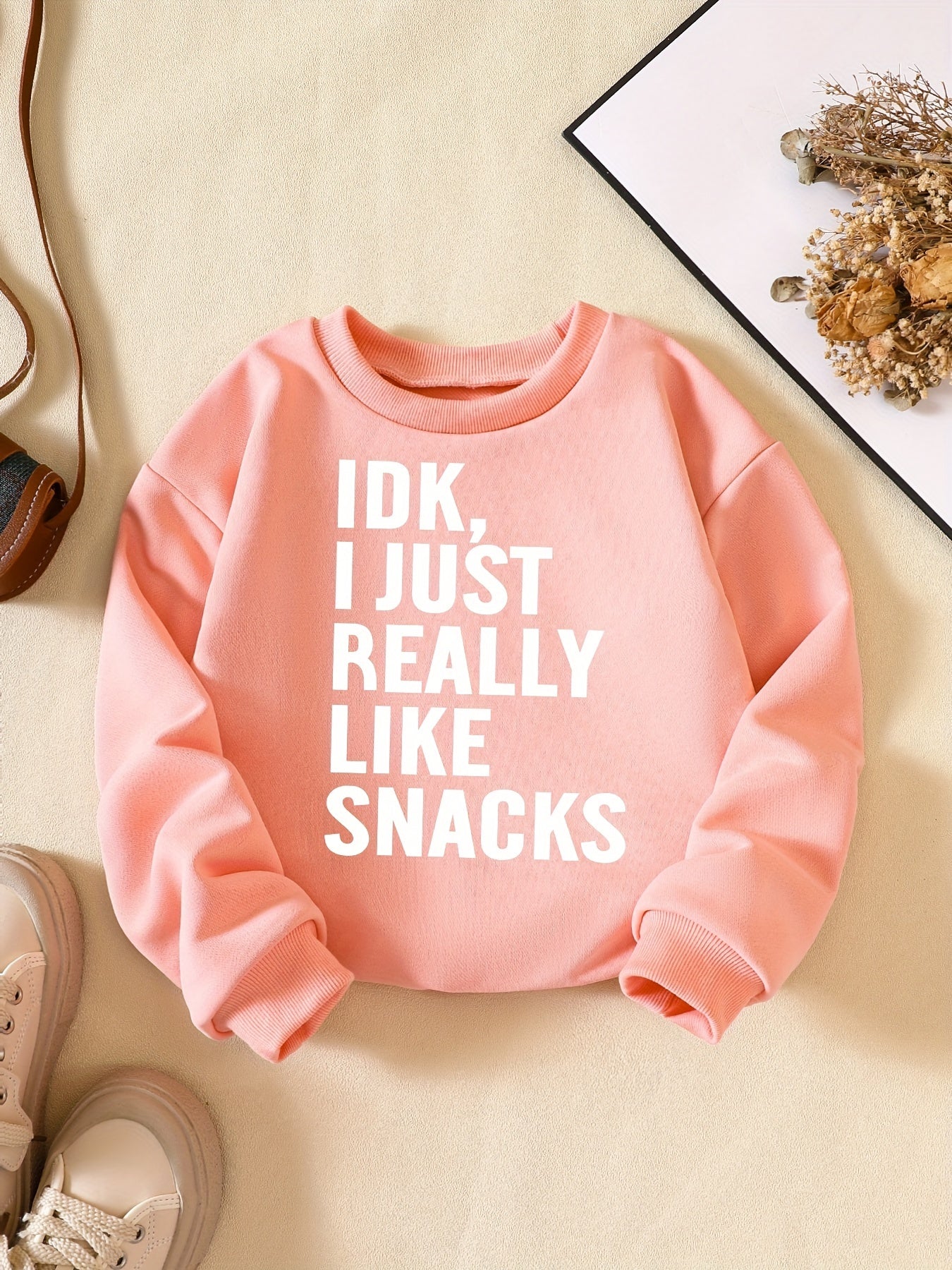 Girls' Snacks Graphic Crew Neck Sweatshirt for Gift Party Holiday