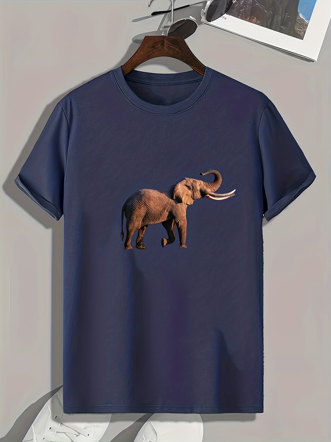 Elephant Print Men's Graphic T shirt Casual Comfy Tees For Summer