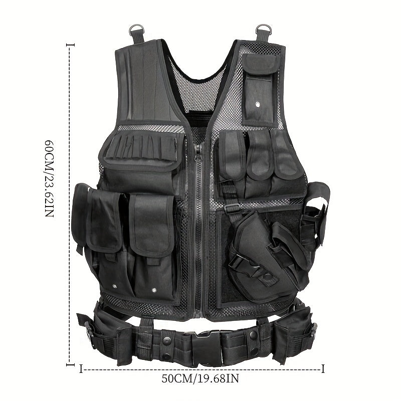 3pcs Outdoor Training Clothes Set with Vest, Gloves, and Hood