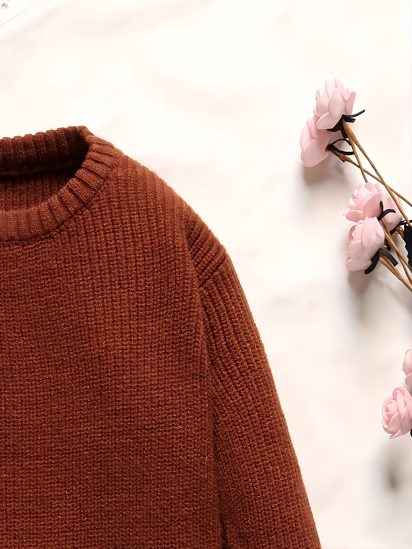 Baby Boys Long Sleeves Crew Neck Knit Sweaters Pullovers For Spring Autumn