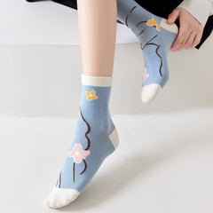 Funny Pattern Mid Tube Socks For Sports Skateboard Women's Socks