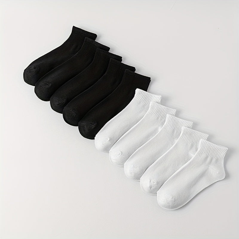 10 Pairs Solid Comfy Short Socks Women's Stockings & Hosiery