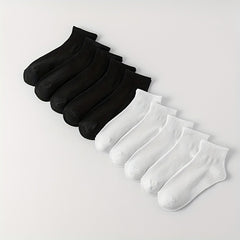 10 Pairs Solid Comfy Short Socks Women's Stockings & Hosiery