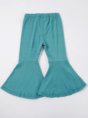 Girls Vintage Elastic Waist Flared Pants