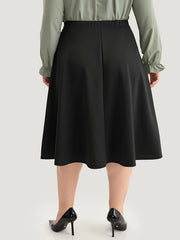  Solid Faux Pearl Decor Maxi Skirt