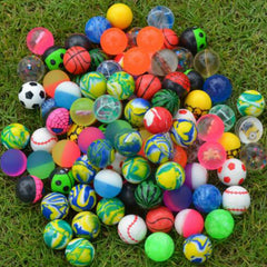 10 Assorted Colorful Bouncy Balls Bulk Mixed Patterns High Bouncing Balls