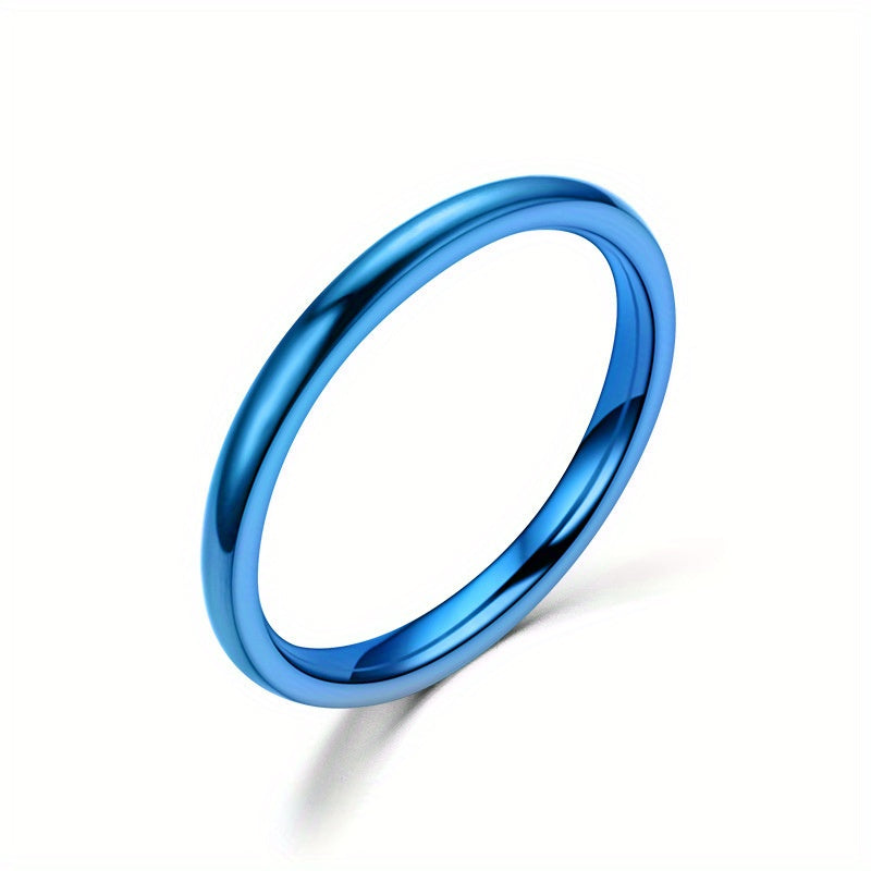 Stainless Steel Round Rings Plain Stackable Wedding Ring Size 5 12