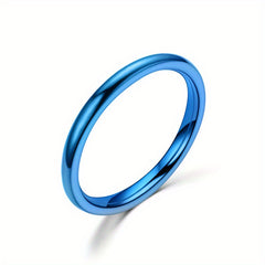 Stainless Steel Round Rings Plain Stackable Wedding Ring Size 5 12