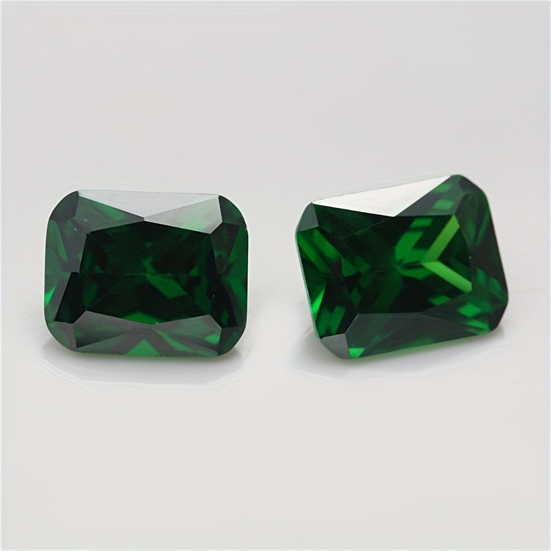 Rectangle Cut Green Zirconia CZ Loose Gemstone
