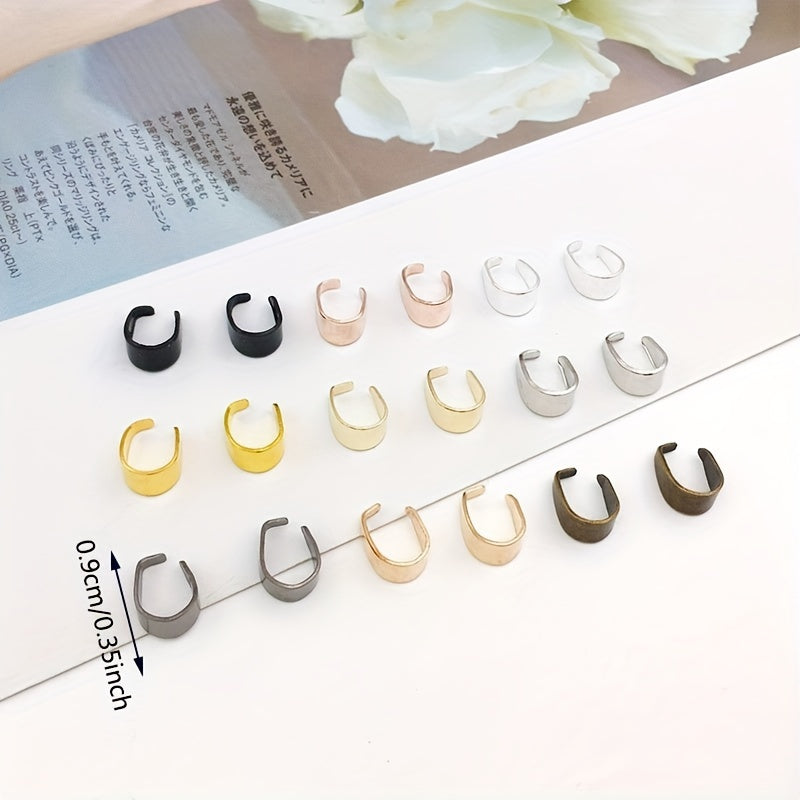 100pcs 6x9mm Metal Pinch Bail Clasps Necklace Hooks 9 Colors Plated DIY Jewelry